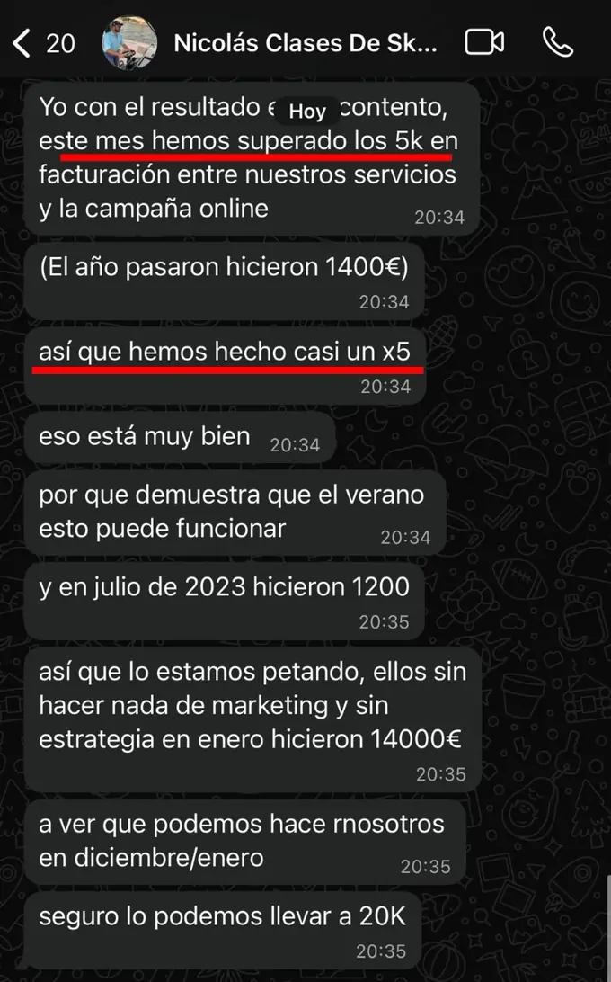 Nicolás, clases de ski: «hemos hecho casi un x5»